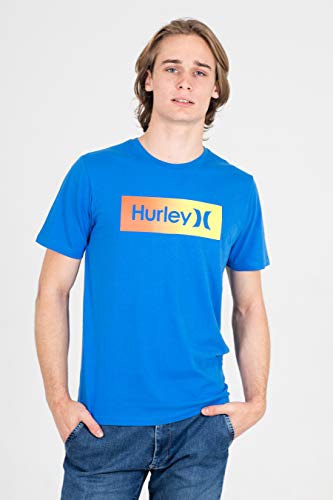 Hurley Męska koszula M Evd WSH OAO Boxed Gradient Ss niebieski niebieski (Signal Blue) S DB3252G