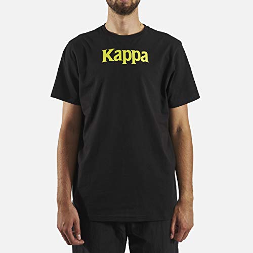 Kappa Męski T-shirt Runis czarny czarny/zielony/szary S 311BHUW_A00_S