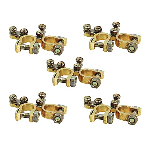 Offgridtec® zestaw 5 zacisków biegunowych do akumulatora samochodowego plus i minus, złącze wtykowe do akumulatora samochodowego, motocykla, ciężarówki, łodzi