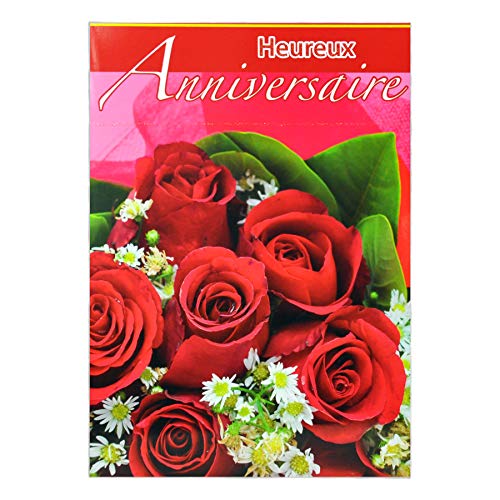 afie MX-3013 duża kartka Maxi A4 Happy Birthday – różowy bukiet kwiatów