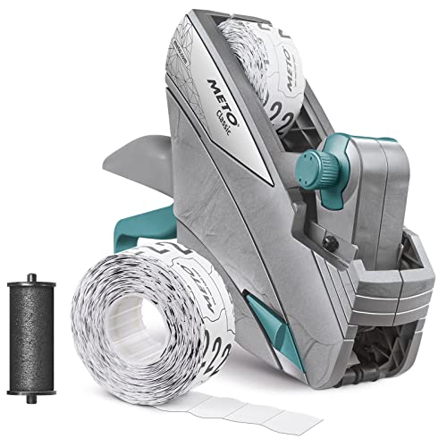 METO Klasyczny zestaw pistoletów cenowych S - cena, ilości (1 wiersz, 8 cyfr na etykiety 26 x 12 mm, gotowy do użycia), 1 x ręczna pistolet do etykiet