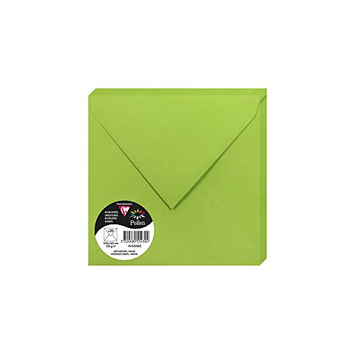 Clairefontaine Koperty pyłkowe, 165 x 165 mm, 120 g - intensywna zieleń, 20 sztuk 5543C