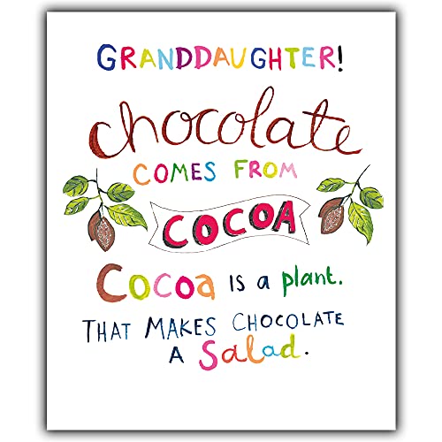 Emotional Rescue GRANDDAUGHTER, czekolada, papierowa sałatka. Kartka urodzinowa ZFPW9693