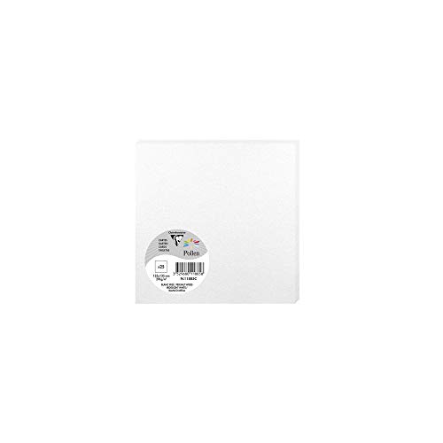 Clairefontaine 11885 C Pack 25 kart Pyłki 13,5 x 13,5 cm 210 g/m² białe połyskujące