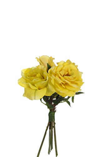 Express Flor 1 bukiet z 5 mini różami z jedwabiu, żółty