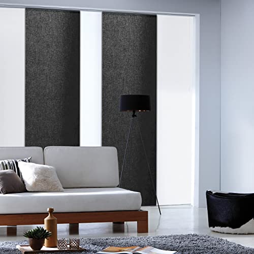 Madocore zasłona panelowa, nieprzepuszczająca światła, lamele, jednokolorowa – czarna – dł. 45 x wys. 260 cm