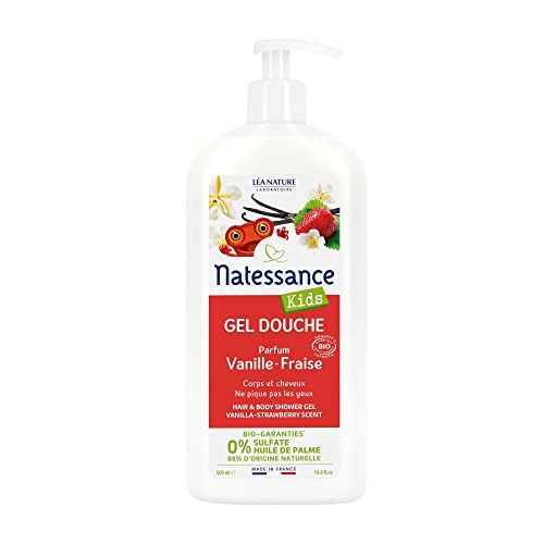 Natessance Szampon dla dzieci, truskawka, wanilia, 500 ml