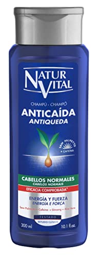 NaturVital Naturalny i żywy szampon przeciwko wypadaniu włosów, normalne włosy, niebieski, świeży, 300 ml