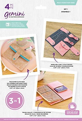 Unbekannt GEM-MD-MM-MULFUN1 Gemini-Multimedia-Matrize-3 w 1 wielofunkcyjny zestaw matryc, 1 torba podróżna, etui na biżuterię i składana torba clutch, brąz, różne rozmiary