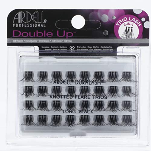 ARDELL Profesjonalne Double Up Duralash Trio Individuals Long Black, sztuczne rzęsy z prawdziwych włosów