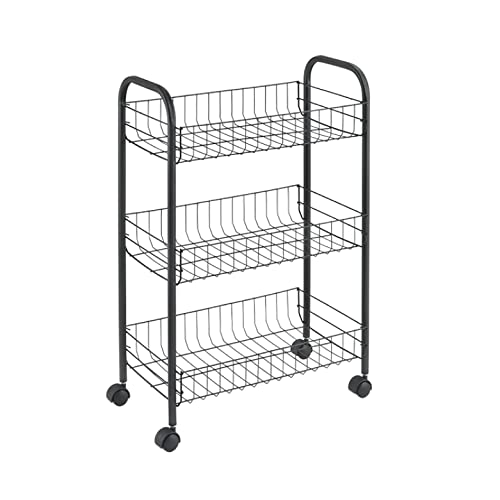 Czarny wózek ze stali nierdzewnej Metaltex Lugano Lava