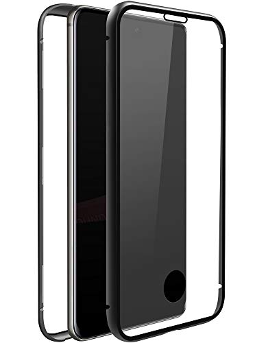 Black Rock - Etui ochronne ze szkła 360 do Samsung Galaxy S20+ I zamknięcie magnetyczne, TPU, Cover, bezprzewodowe ładowanie, ochrona przed zarysowaniami (przezroczyste z czarną ramą)
