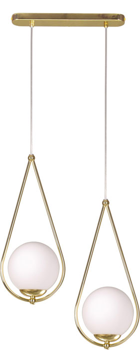 Mosiężna podwójna lampa wisząca glamour - S053 R1-P61