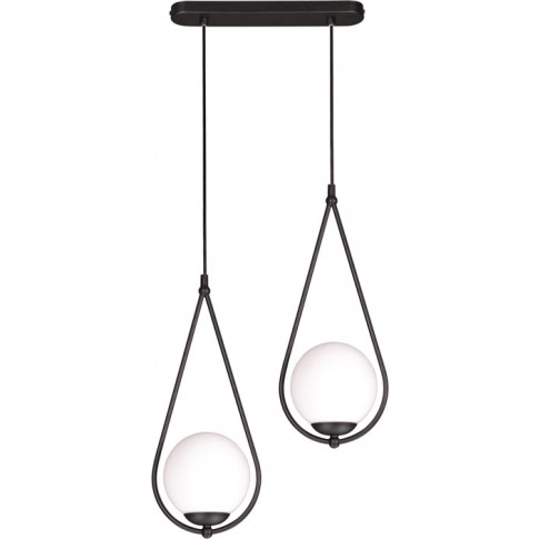 Czarna podwójna lampa wisząca nad stół - 3X S053 Imre