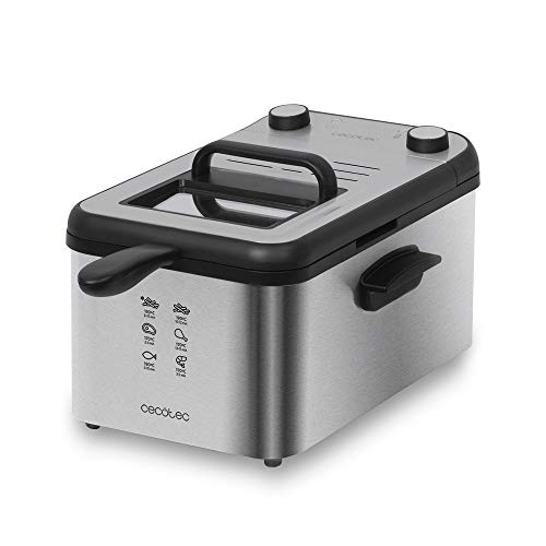 Cecotec Frytkownica CleanFry Infinity 3000, 3 l, temperatura do 190 ºC, timer, filtr OilCleaner, czarne wykończenie, 2400 W