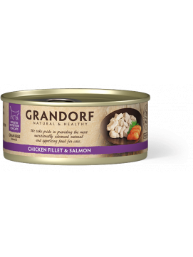 GRANDORF Grandorf Chicken Breast & Salmon Karma Dla Kota Filet z Piersi Kurczaka i Łososia 70 g