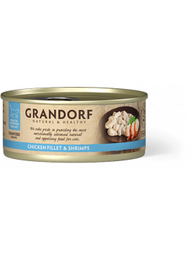GRANDORF Grandorf Chicken Breast & Shrimps Karma Dla Kotów Filet z Piersi Kurczaka z Krewetkami 70 g
