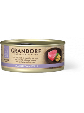 GRANDORF Grandorf Tuna Fillet & Mussels Karma Dla Kota Filet z Tuńczyka i Małże 70 g