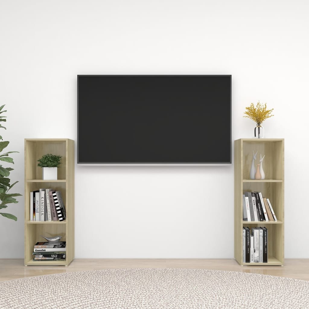 vidaXL Lumarko Szafki TV, 2 szt., dąb sonoma, 107x35x37 cm, płyta wiórowa 3079937