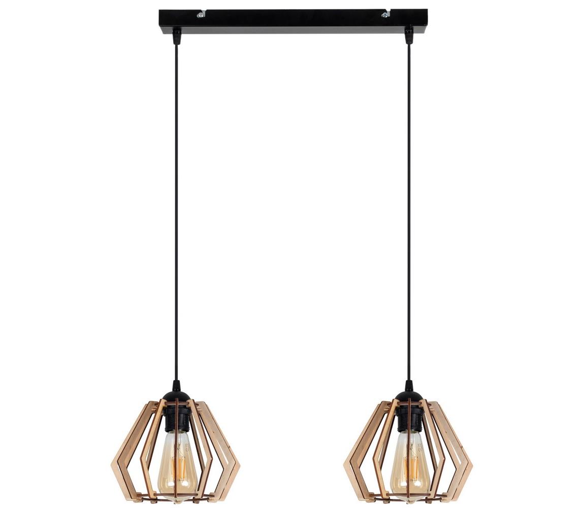 Żyrandol na lince BERGO 2xE27/60W/230V czarny