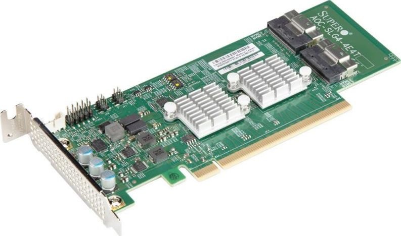Kontroler SuperMicro PCIe 4.0 x16 - 2x Slim-SAS AOC-SLG4-4E4T-O