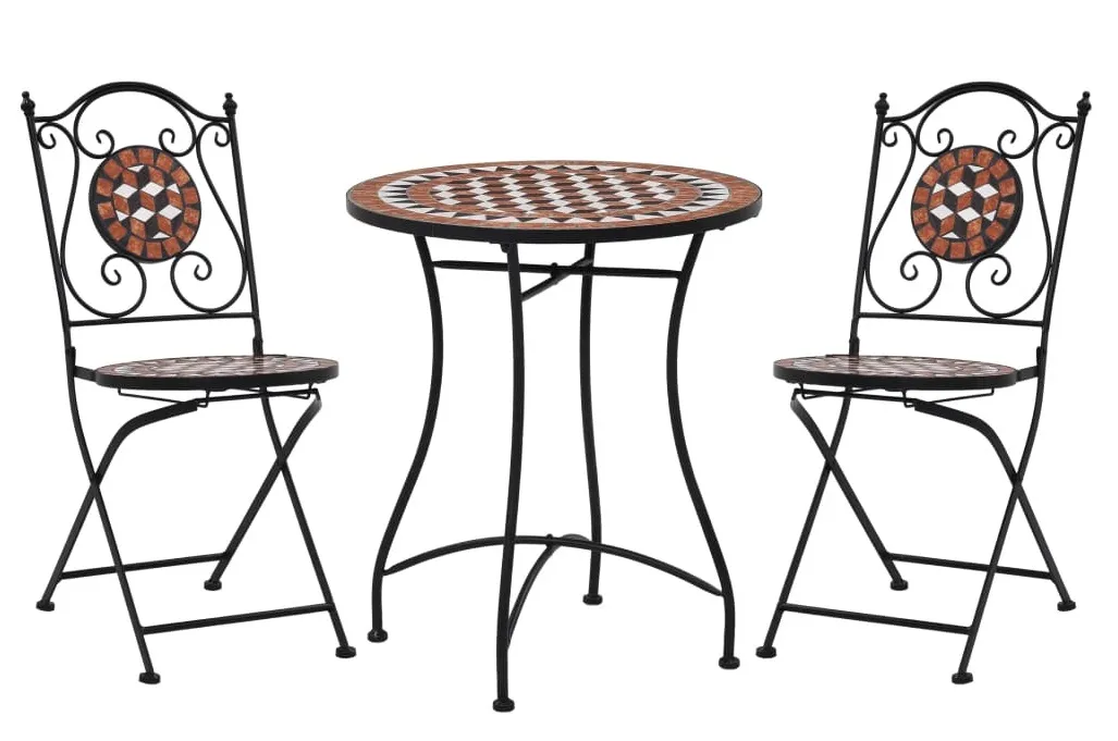 3-cz. ceramiczny, terakotowy zestaw mebli bistro S0-R57