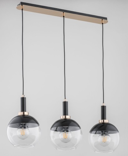 Alfa Adria Black lampa wisząca 3xE27 czarna/złota 62190 62190