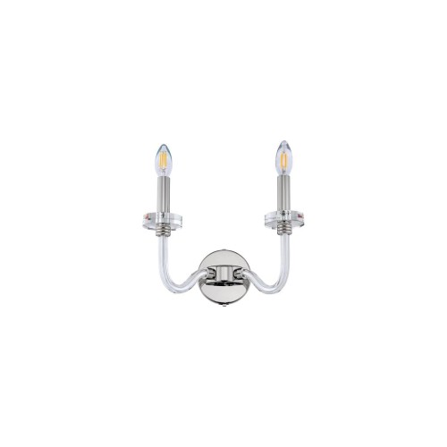 Nowodvorski Pałacowa LAMPA ścienna HAMPTON 8155 świecznikowa OPRAWA metalowy kinkiet chrom przezroczysty 8155