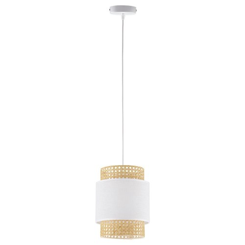 TK Lighting Lampa wisząca nowoczesna BOHO Small White 1pł. ratan 6528