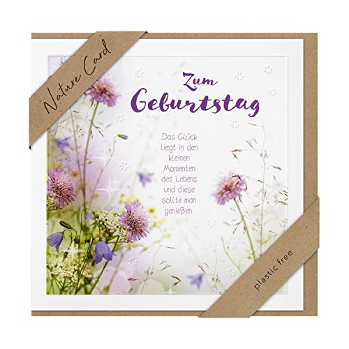 BSB bsb Kartka urodzinowa Pozdrowienia ślubne - Natura Card - Kwiaty z sentencją - okładka z papieru typu kraft 692003-2