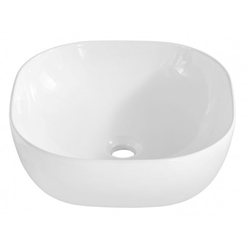 Biała kwadratowa umywalka ceramiczna na blat T2-W26