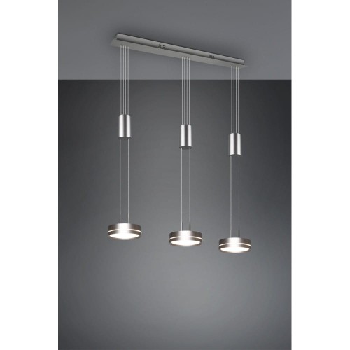 Trio Franklin LED lampa wisząca 3-punktowa nikiel mat 326510307