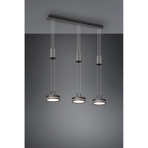 Trio Franklin LED lampa wisząca 3-punktowa antracyt 326510342
