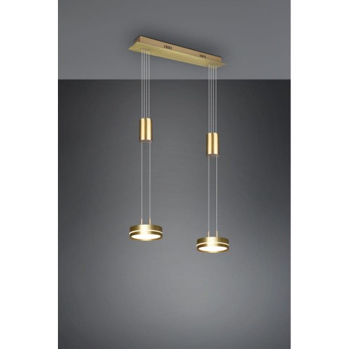 Trio Franklin LED lampa wisząca 2-punktowa mosiądz 326510208