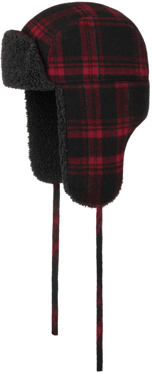 Czapka Pilotka Country Check Lapeer by Stetson, czarno-czerwony, XL (60-61 cm)