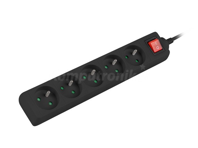 Lanberg listwa przedłużacz 3m 5x PL z wyłącznikiem czarna PS1-05E-0300-BK