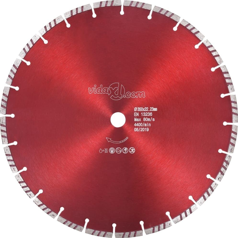 vidaXL tarcza diamentowa turbo, stal, 350 mm 143227