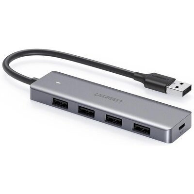 Ugreen Ugreen rozdzielacz HUB USB - 4x USB 3.2 Gen 1 z portem zasilania micro USB szary (CM219 50985) - Szary CM219 50985