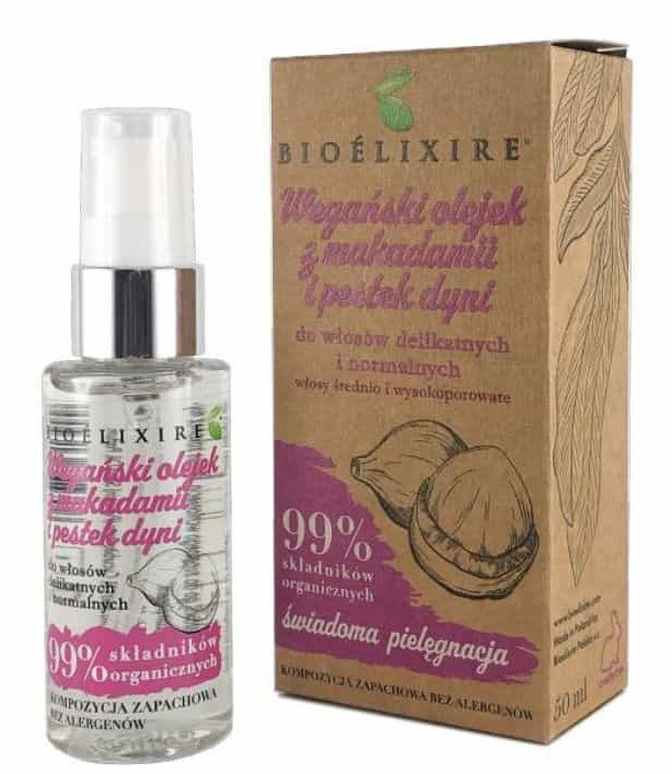 Bioelixire Organic wegański olejek z makadami i pestek dyni 50ml