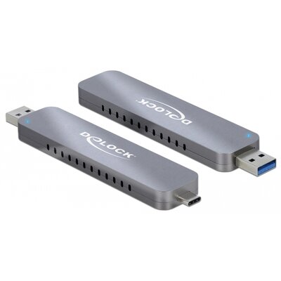 DeLOCK Kieszeń OBUDOWA SSD ZEWNĘTRZNA M.2 NVME USB TYPE-C 3.1/USB-A GEN 2 SREBRNA 42616