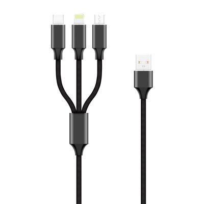 Forever Kabel 3w1 USB Lightning + USB-C + micro USB 1,2 m
