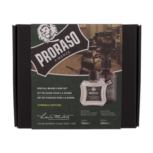 PRORASO Cypress & Vetyver Special Beard Care Set Zestaw Szampon do brody Cypress & Vetyver 200 ml + Balsam do brody Cypress & Vetyver 30 ml