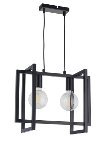 Sigma LAMPA wisząca EDEN 32233 salonowa OPRAWA metalowy ZWIS prostokątny czarny 32233