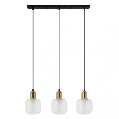 Italux Lamezia lampa wisząca 1-punktowa czarna/antyczny brąz PND-67594-1-BRO+CL PND-67594-1-BRO+CL