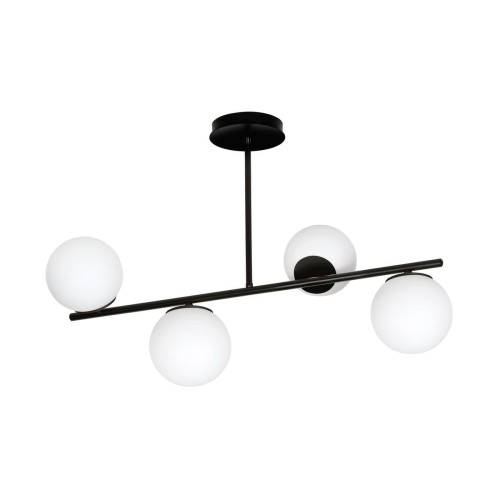 Emibig Lighting czarna lampa sufitowa białe kule BIOR 6 BLACK 1020/6 krótki żyrandol czarno-biały do salonu 1020/6