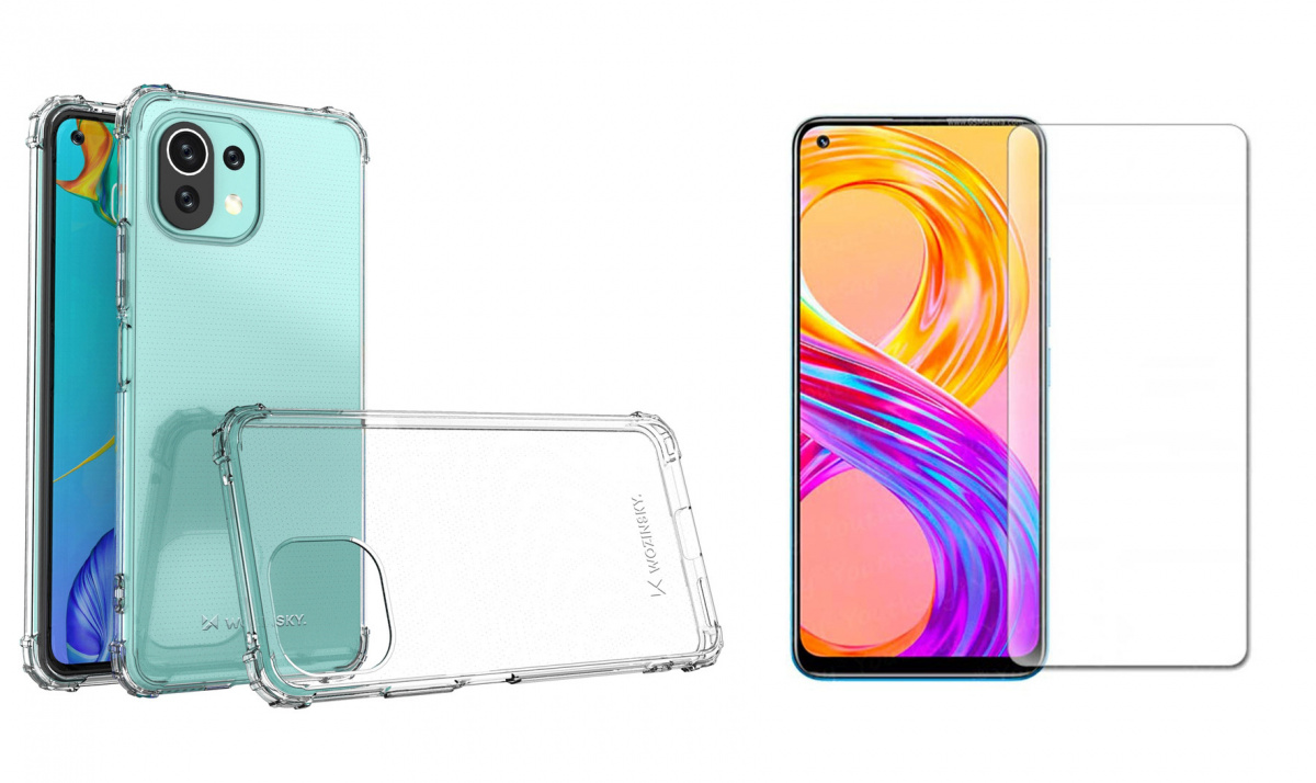 Braders Etui bezbarwne A-Shock + Szkło Płaskie do Xiaomi Mi 11 Lite