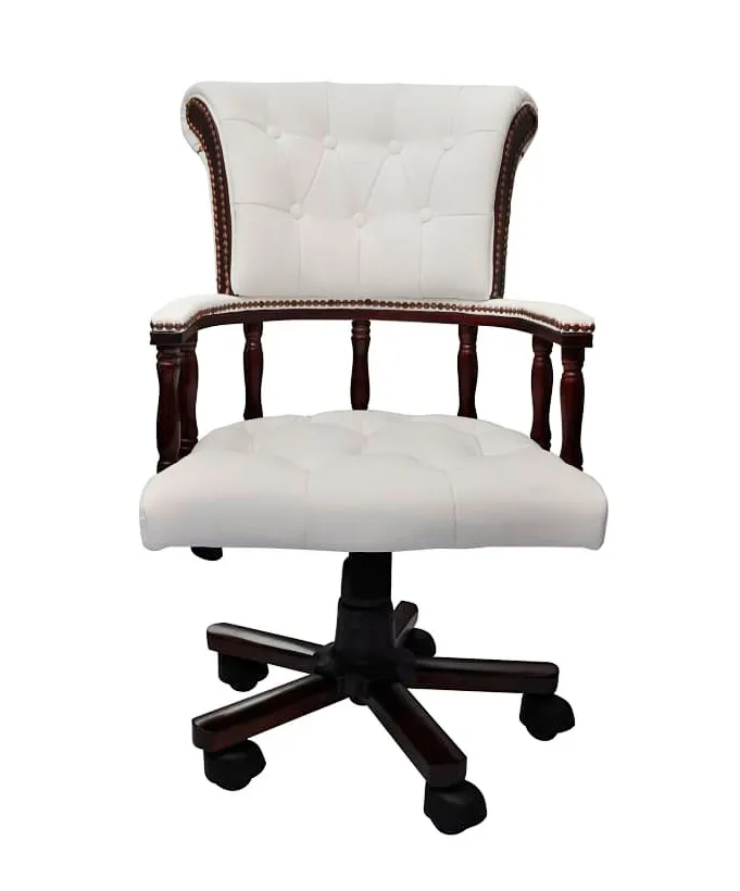 Elior Biały tapicerowany fotel obrotowy loft H0-N43