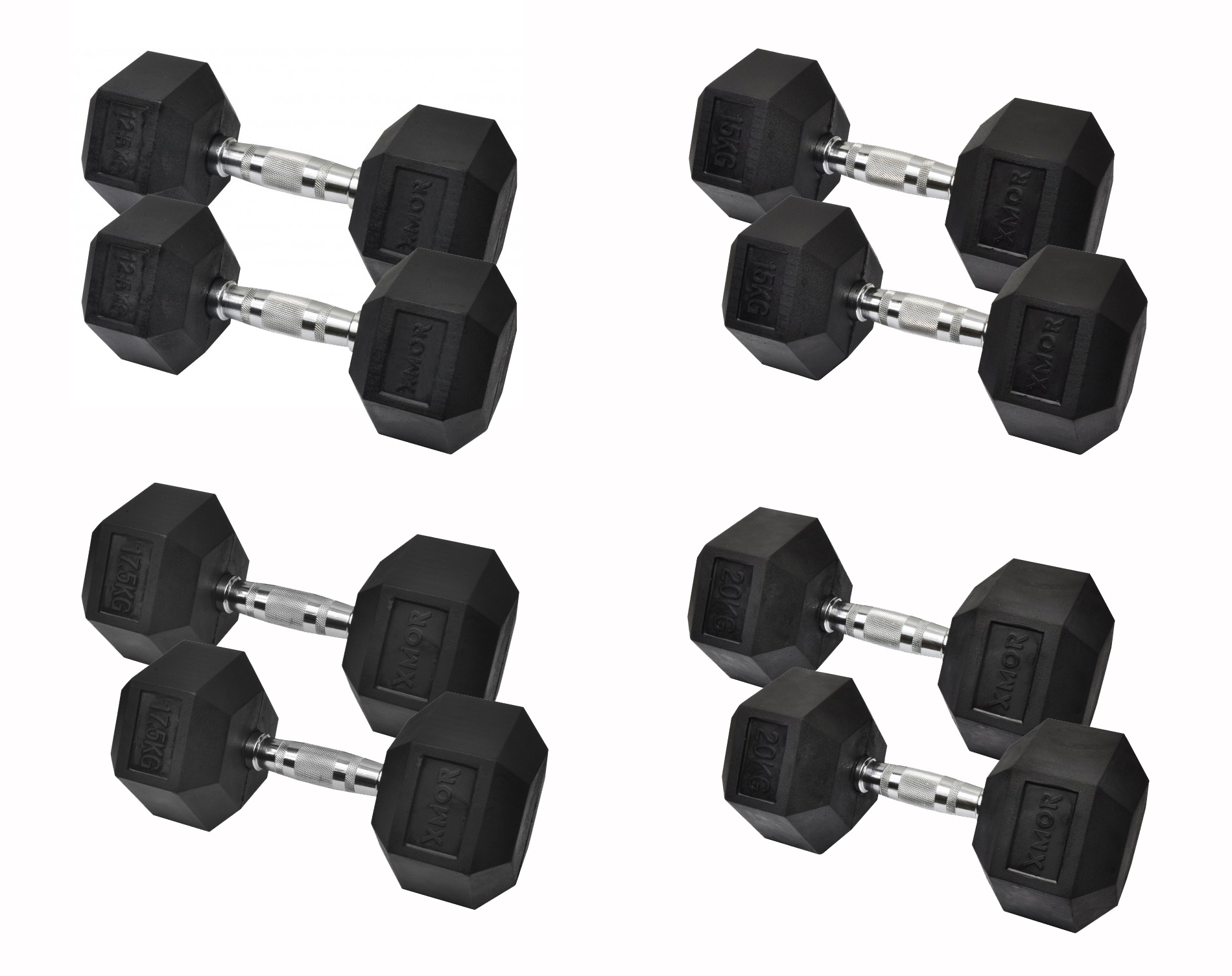 Zestaw Hantli HEX 2.0 - 2 x 12,5-20 kg XMOR