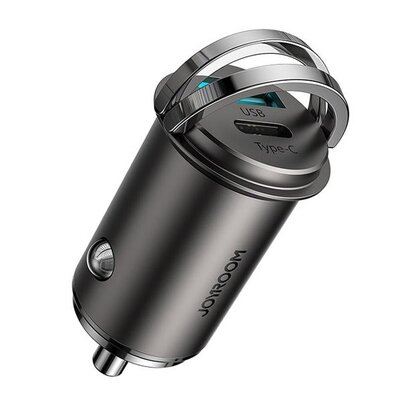 Joyroom Joyroom szybka ładowarka samochodowa USB Typ C / USB 45 W 5 A Power Delivery Quick Charge 3.0 AFC SCP szary (C-A35) C-A35