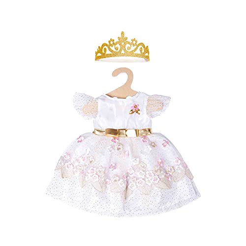Heless Heless 1132 - sukienka księżniczki dla lalek w stylu kwiat wiśni ze złotą koroną, rozmiar 28 - 35 cm 1132